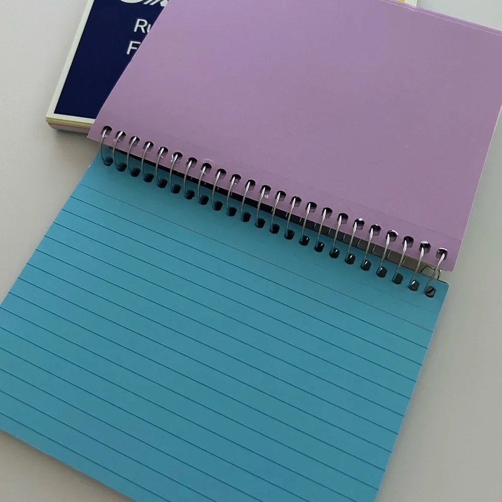 2 Oxford Spiral Ruled Index Cards, 4 x 6 Inches, Assorted Colors, 50 per Pack